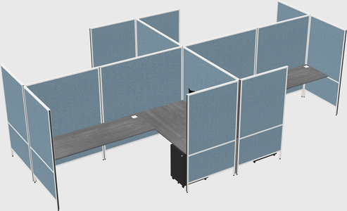 Modern modular quad l-shaped panel system