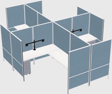 Modern modular quad l-shaped panel system