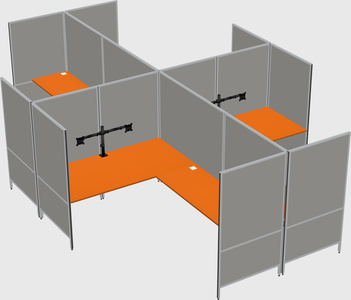 Système de panneaux modulaires modernes en forme de l quadruple