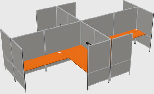 现代模块化四边形l型面板系统