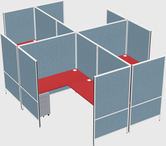 Modern modular quad l-shaped panel system