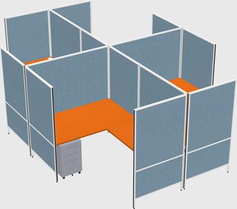 Modern modular quad l-shaped panel system