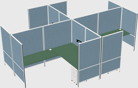 Modern modular quad l-shaped panel system