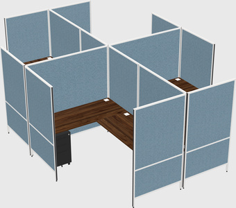 Système de panneaux modulaires modernes en forme de l quadruple