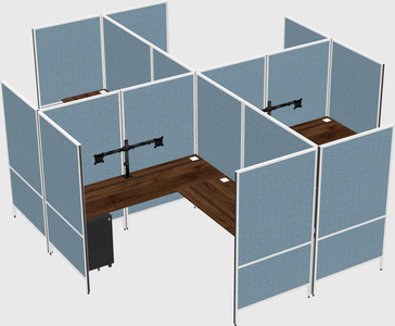 Modern modular quad l-shaped panel system