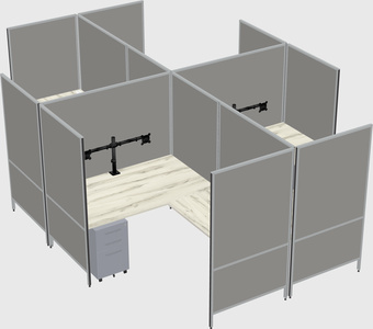 Modern modular quad l-shaped panel system