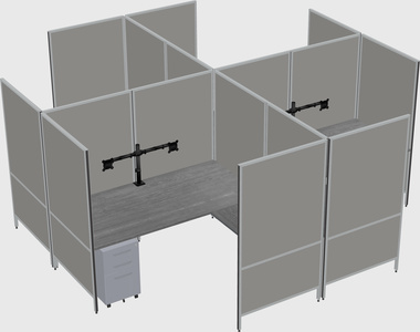 Modern modular quad l-shaped panel system