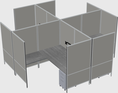 Modern modular quad l-shaped panel system