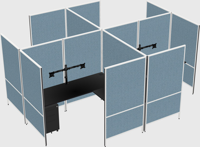 Système de panneaux modulaires modernes en forme de l quadruple