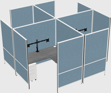 Modern modular quad l-shaped panel system