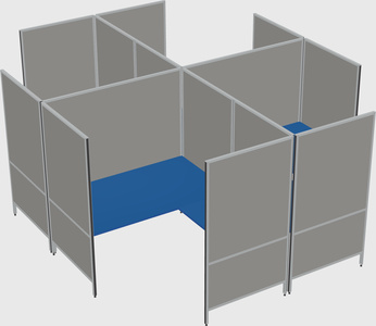 Système de panneaux modulaires modernes en forme de l quadruple