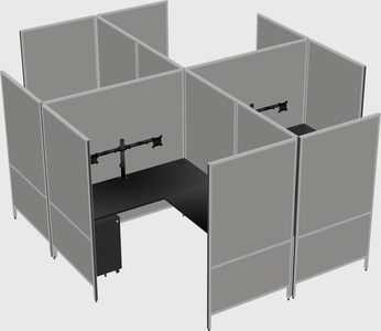 现代模块化四边形l型面板系统