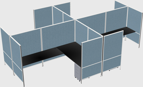 Modern modular quad l-shaped panel system