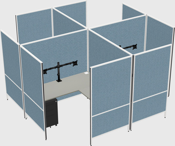 Modern modular quad l-shaped panel system