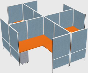 Modern modular quad l-shaped panel system