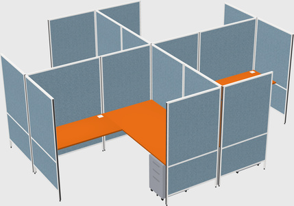 Modern modular quad l-shaped panel system