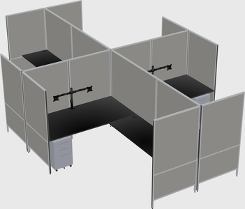 Modern modular quad l-shaped panel system