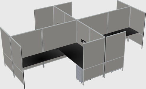 Modern modular quad l-shaped panel system