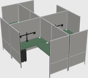 Modern modular quad l-shaped panel system