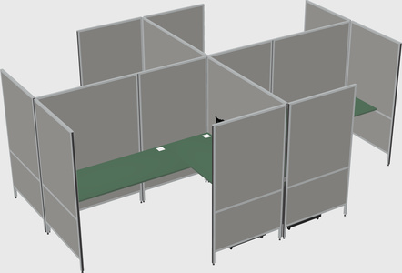Modern modular quad l-shaped panel system