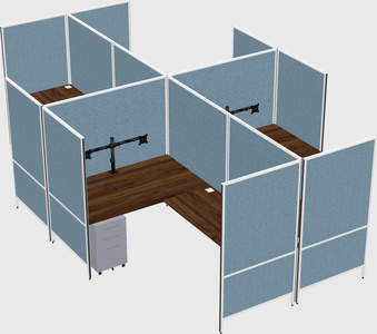 Modern modular quad l-shaped panel system