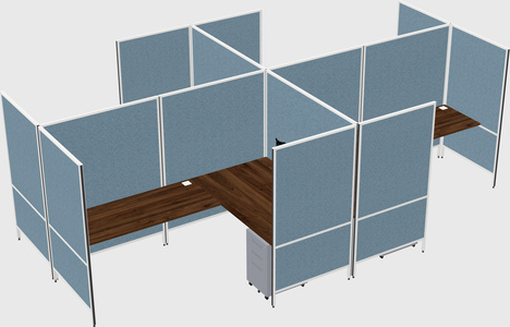 Modern modular quad l-shaped panel system