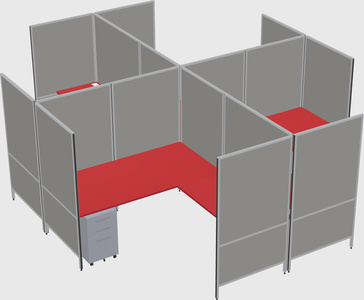 Modern modular quad l-shaped panel system
