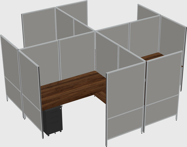 Modern modular quad l-shaped panel system