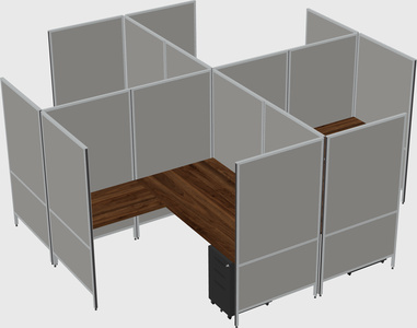 Modern modular quad l-shaped panel system