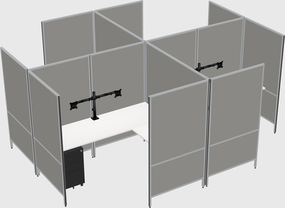 Modern modular quad l-shaped panel system