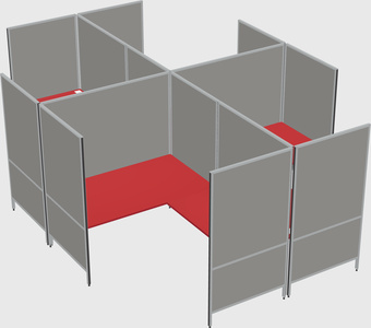 Modern modular quad l-shaped panel system