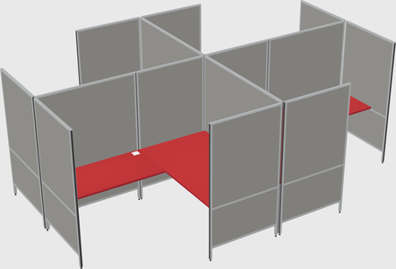 Modern modular quad l-shaped panel system
