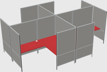 Modern modular quad l-shaped panel system