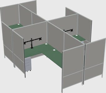 Modern modular quad l-shaped panel system