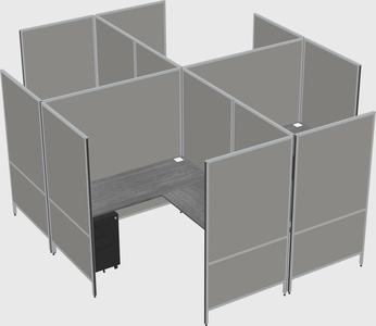Modern modular quad l-shaped panel system