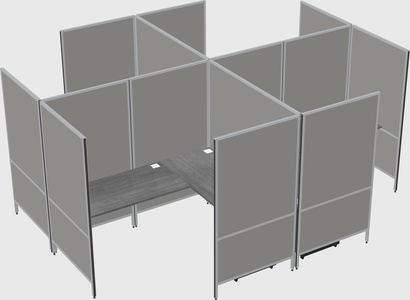 Modern modular quad l-shaped panel system