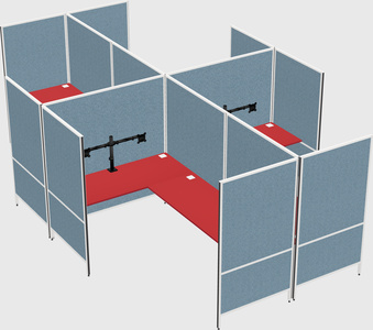 Modern modular quad l-shaped panel system