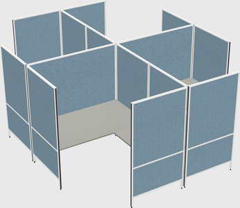Modern modular quad l-shaped panel system