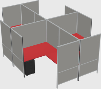 Modern modular quad l-shaped panel system