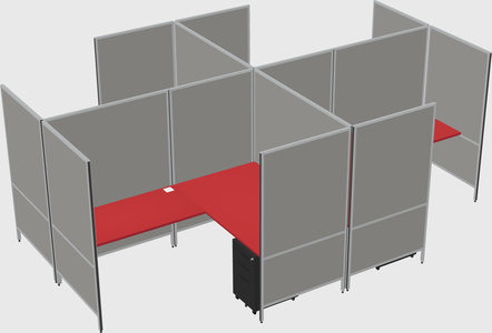 Modern modular quad l-shaped panel system