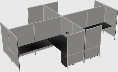 现代模块化四边形l型面板系统