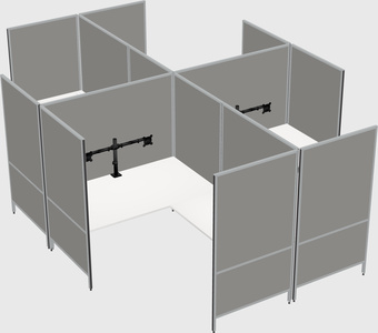 Système de panneaux modulaires modernes en forme de l quadruple