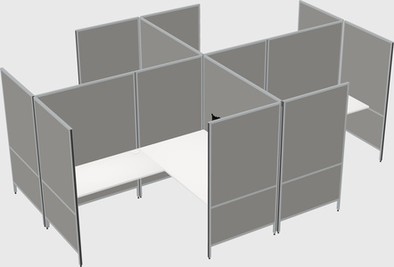 Modern modular quad l-shaped panel system