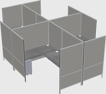 Modern modular quad l-shaped panel system