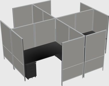 Modern modular quad l-shaped panel system