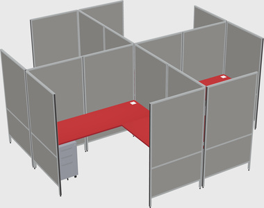 Modern modular quad l-shaped panel system