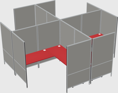 Modern modular quad l-shaped panel system