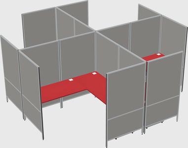 Modern modular quad l-shaped panel system
