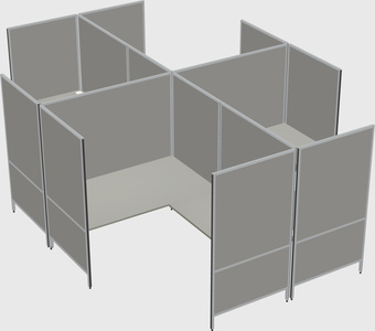 Modern modular quad l-shaped panel system