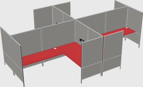 现代模块化四边形l型面板系统